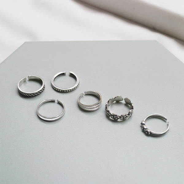 925 Sterling Silver Geometric Silver Polishing Rings