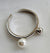 925 Sterling Silver Women Japanese / Korean Polka Dot Geometric Silver Pearl Inlay Rings