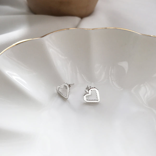 925 Sterling Silver Japanese / Korean Heart Animal Chinese Zodiac Silver Electroplating Stud Earrings