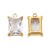 5 PCS/Package 10*6mm 7*7MM Hole 1~1.9mm 304 Stainless Steel Zircon Geometric Polished Pendant