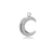 5 PCS/Package 18 * 23mm 304 Stainless Steel Moon Pendant