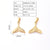 5 PCS/Package 18x8mm 22x11mm 25x25mm 3x6.5mm 3x6mm 4.5x8mm 304 Stainless Steel Gold Plated Conch Fish Tail Fish Bone Polished Pendant