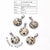 5 PCS/Package 19.5*16.5mm 3*5MM 304 Stainless Steel Natural Stone Marble Zebra Polished Pendant