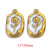 5 PCS/Package 304 Stainless Steel Natural Stone Gold Plated Flower Pendant