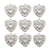 5 PCS/Package Diameter 17mm Hole 2~2.9mm Stainless Steel 18K Gold Plated Star Heart Shape Polished Pendant