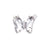 5 Pcs/package Simple Style Shiny Butterfly Stainless Steel Plating Inlay Pendant Jewelry Accessories