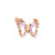 5 Pcs/package Simple Style Shiny Butterfly Stainless Steel Plating Inlay Pendant Jewelry Accessories