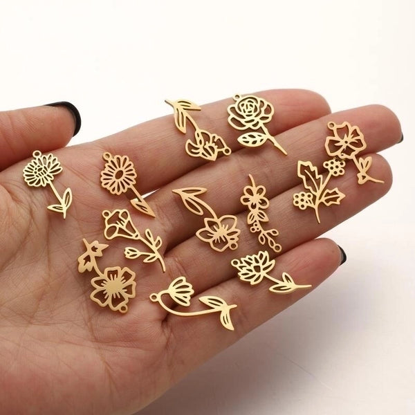 5 Pieces Set Ig Style Sweet Ditsy Floral Flower Chrysanthemum Stainless Steel Polishing Plating Jewelry Accessories