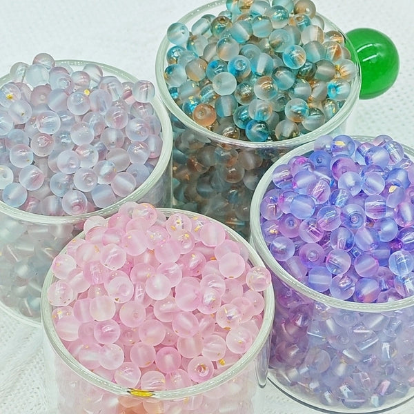 50 PCS/Package Glass Glass Round Beads