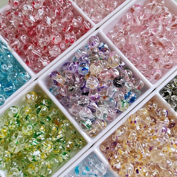 50 PCS/Package Glass Glass Solid Color Beads