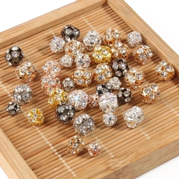 50 Pieces Diameter 10mm Diameter 6 Mm Diameter 8mm Alloy Zircon Round Beads