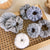 7-Piece Set Autumn And Winter Furry Pink Pork Intestine Hair Band Set Rubber Band Girl Hairtie New Intestine Hair Rope