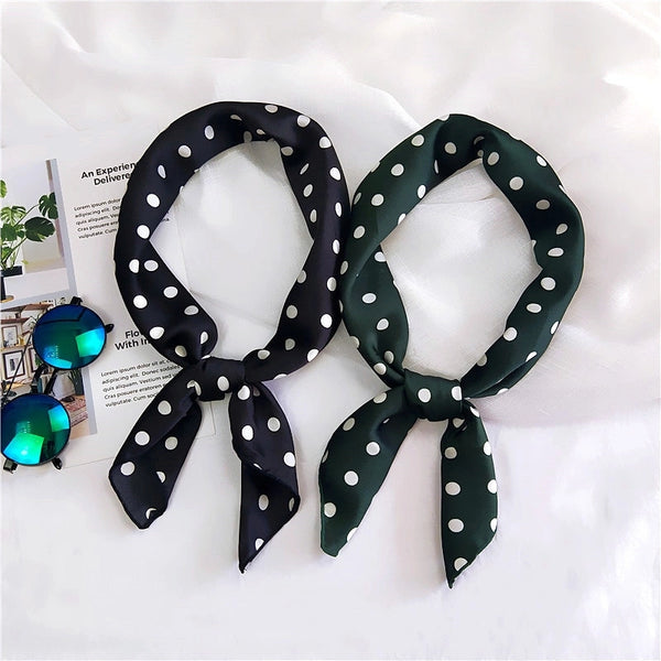 70 New Polka Dot Small Square Scarf Women's Spring And Autumn Summer Professional Korean Style Fashionable  Scarf Decorative Scarf