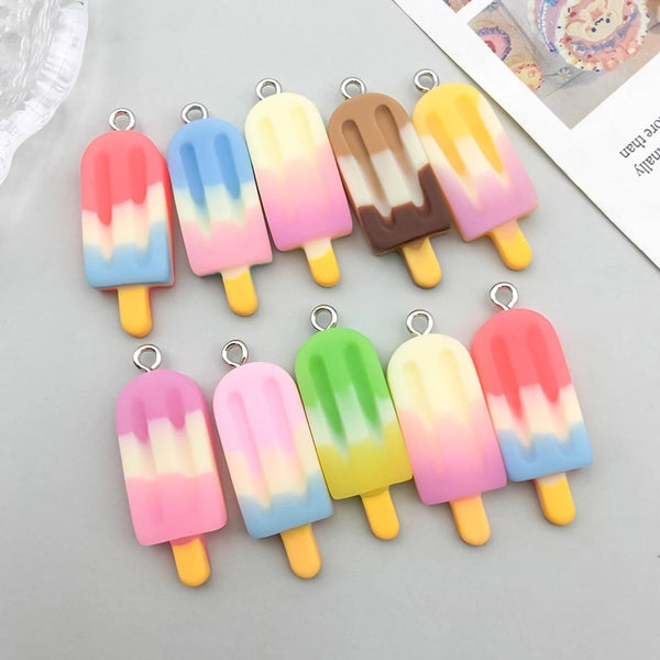 8 Kinds Of Mixed 10, 10/Pack Resin Color Block Pendant