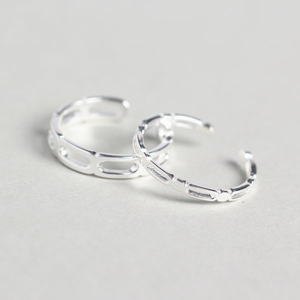 925 Sterling Silver Minimalist Women Geometric Silver Polishing Rings