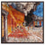 90cm Oil Painting Coffee House Alley Satin Ladies Large Square Scarf Wholesale