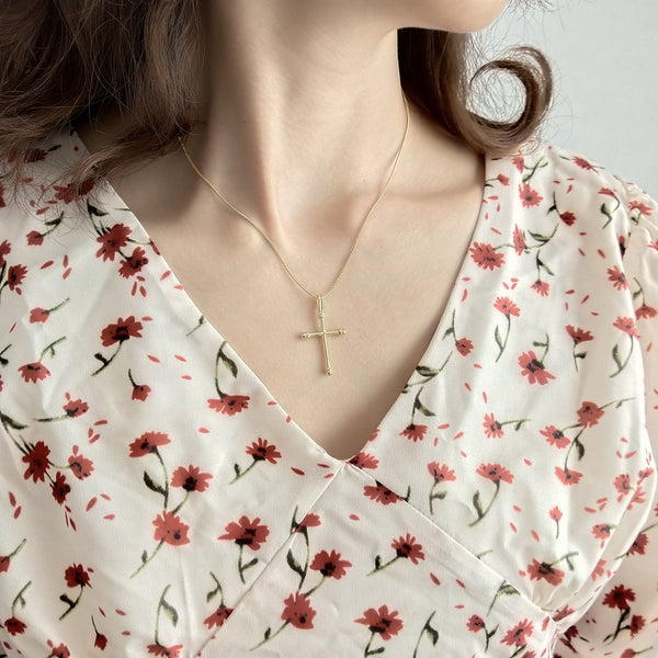 925 Sterling Silver IG Style Cross Silver Necklaces