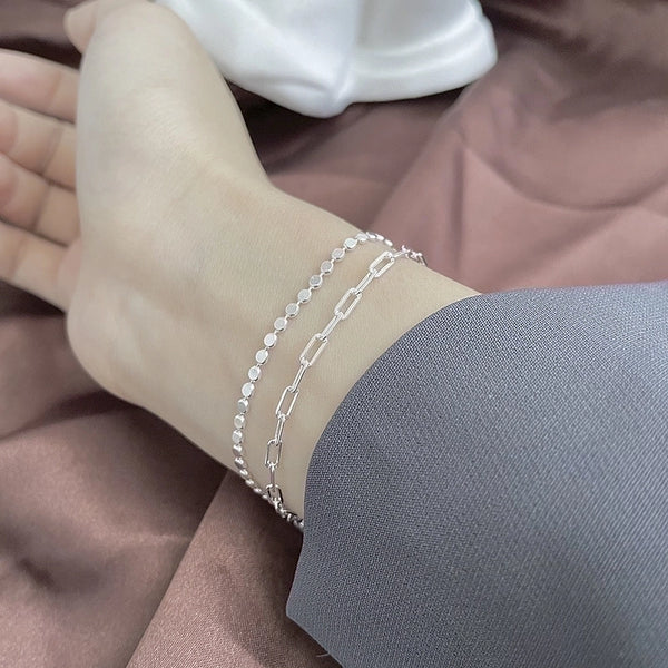 925 Sterling Silver Bracelets Casual Modern Style Minimalist