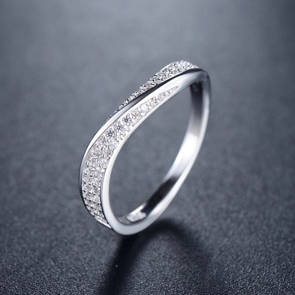 925 Sterling Silver Zircon Lines Rings