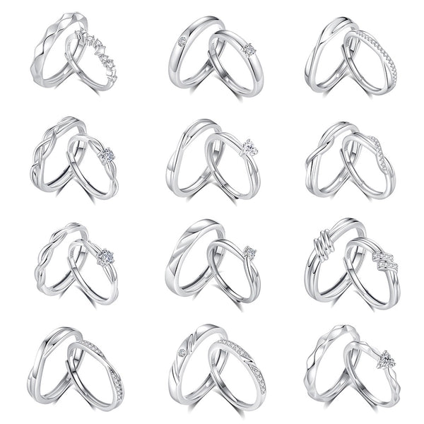 925 Sterling Silver Zircon Solid Color Rings