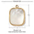 A Pack Of 3 15*18mm 201 Stainless Steel Natural Stone Shell 18K Gold Plated Square Oval Polished Pendant