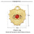 A Pack Of 3 24 * 22mm 201 Stainless Steel Natural Stone 18K Gold Plated Sector Square Polished Pendant