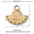 A Pack Of 3 24 * 22mm 201 Stainless Steel Natural Stone 18K Gold Plated Sector Square Polished Pendant