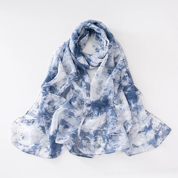 Adults Minimalist Tie Dye Chiffon Printing Dyeing Scarf