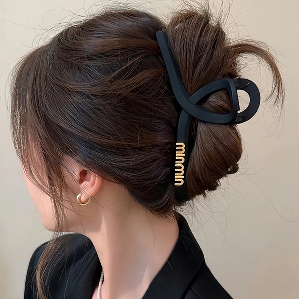 Advanced Sense Black Oversized Letter Hairpin  New Back Head Clip Elegant Shark Clip Hair Accessories Headdress