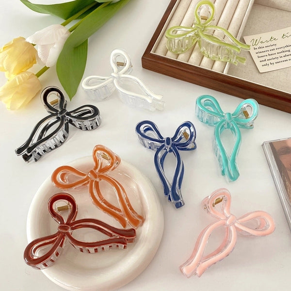 Advanced Sense Bow Hairpin Jelly Color Oil Drop Grab Clip Simple Fresh Shark Clip Internet Celebrity New Women's Headwear