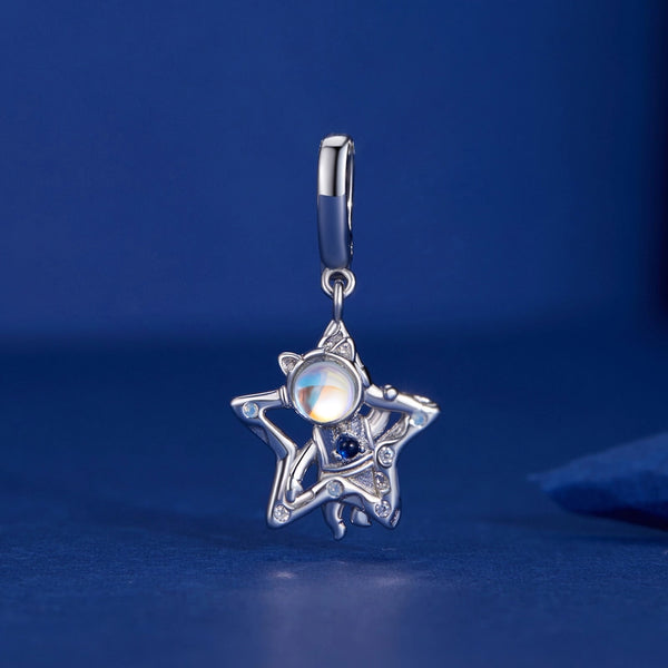 Aifule Original Five-Pointed Star Astronaut XINGX Pendant S925 Sterling Silver Loose Beads DIY Ornament Beads