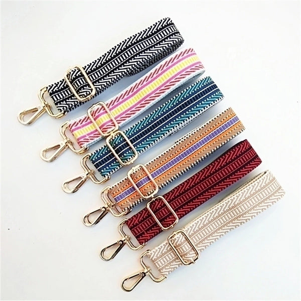 All Seasons Cotton Webbing Stripe Sling Strap Bag Strap