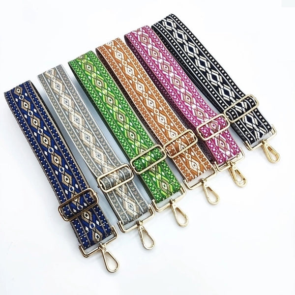 All Seasons Polyester Cotton Color Block Lingge Bag Strap