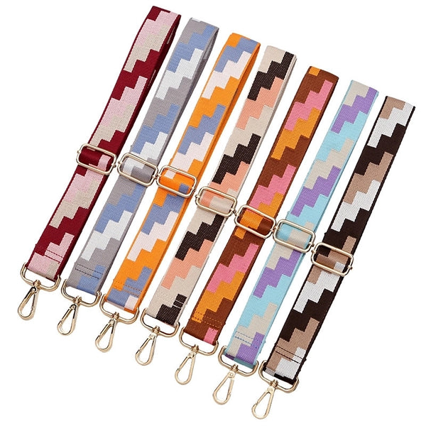 All Seasons Polyester Cotton Metal Color Block Bag Strap