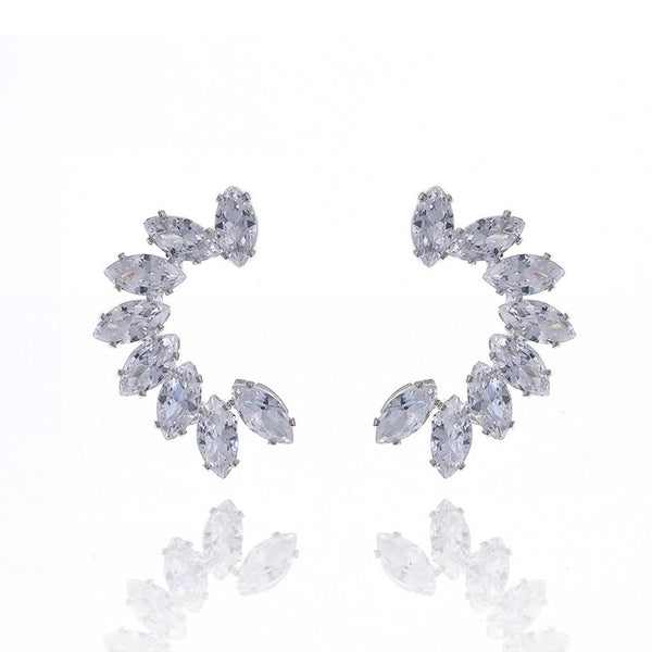 All-matching Jewelry Semicircular Zircon Earrings Daily C-shaped Earrings Wholesale