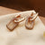 Aogu European And American Ins Niche Copper Gold Plated Inlaid Zircon Geometric Earrings Female Affordable Luxury Fashion High-grade All-match Earrings