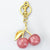 Artificial Crystal Alloy Cherry Bag Charms