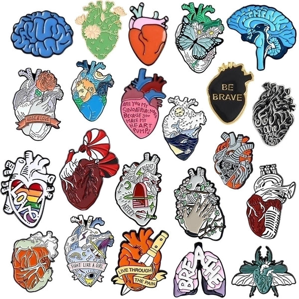 Artistic Pin Geometric Heart Alloy Plating Unisex Brooches