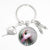 Artistic Portrait Round Alloy Metal Christmas Unisex Bag Pendant Keychain