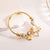 Artistic Shiny Heart Shape Alloy Titanium Steel Plating Inlay Rhinestones Gold Plated Bangle