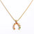 Artistic U Shape Heart Shape Flower Stainless Steel Plating Inlay Zircon 18k Gold Plated Pendant Necklace