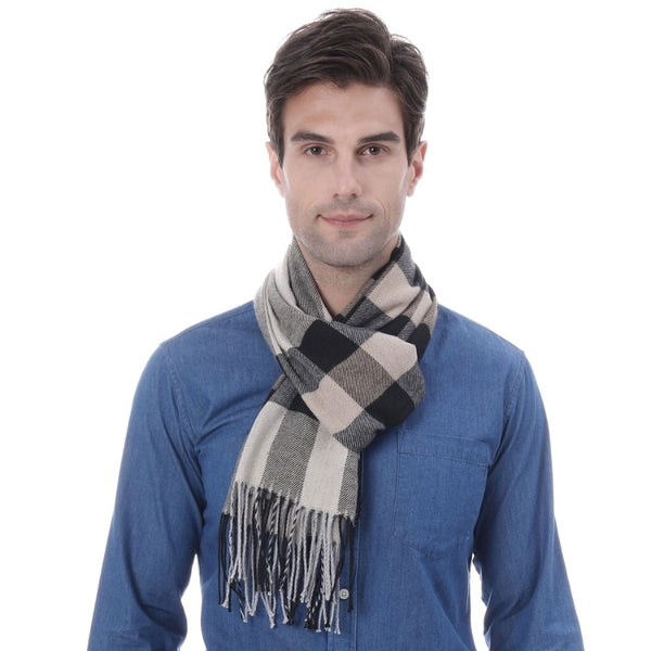 Autumn And Winter New Business Casual Men's Scarf Cashmere Striped Student Scarf Unisex Gift