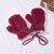 Autumn And Winter New  Solid Color Children's Plush Mittens Light Board Children's Warm Thickened Halter Gloves