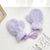 Autumn And Winter New  Solid Color Children's Plush Mittens Light Board Children's Warm Thickened Halter Gloves