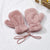 Autumn And Winter New  Solid Color Children's Plush Mittens Light Board Children's Warm Thickened Halter Gloves