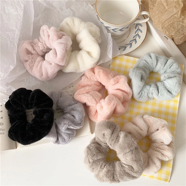 Autumn And Winter New Super Comfortable Plush Bowel Ring Head Rope Mao Mao Large Bowel Ring Fairy Style  Head Rope Internet Celebrant Hair Accessories