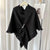 Autumn And Winter New Tassel Cape Shawl Korean Style Versatile Thick Warm Neck Protection Solid Color Knotted Scarf Outer Waistcoat