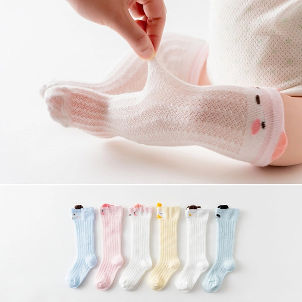 Baby General Cute Solid Color Cotton Mesh Over The Knee Socks