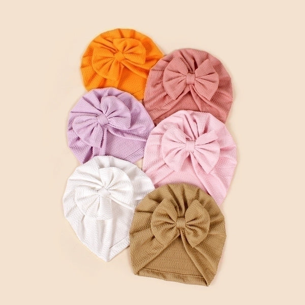 Baby Girl's Baby Boy's Minimalist Solid Color Bow Knot Baby Hat