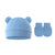 Baby Pullover Cap  Ears Baby Hat Newborn Tire Cap Anti-scratch Gloves 2-piece Set